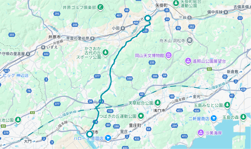 ルート２のマップ